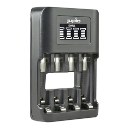 Toon details voor Jupio USB 4-slots Ultra Fast Battery Charger LCD Afbeelding van Jupio USB 4-slots Ultra Fast Battery Charger LCD