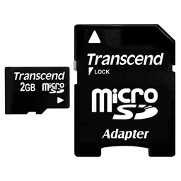 Toon details voor Transcend 2GB micro SD (with adapter) Afbeelding van Transcend 2GB micro SD (with adapter)