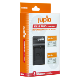 Afficher les détails pour Jupio Value Pack: 2x Battery NB-6LH + USB Single Charger Image de Jupio Value Pack: 2x Battery NB-6LH + USB Single Charger