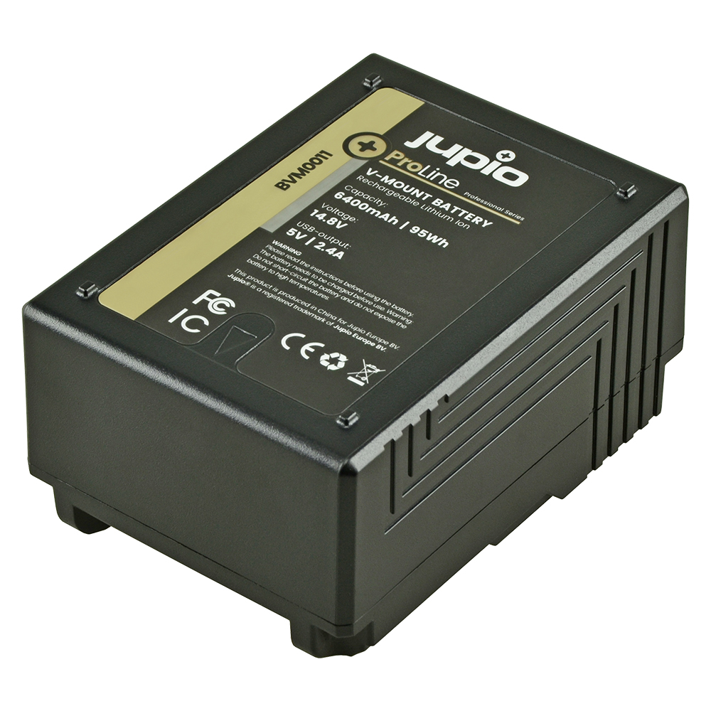 Image de *ProLine* Square V-Mount battery (Cine-cameras/RED Raven/Dragon/...) 14.8v 6400mAh (95Wh) - LED Indicator, D-Tap and USB 5v DC Output
