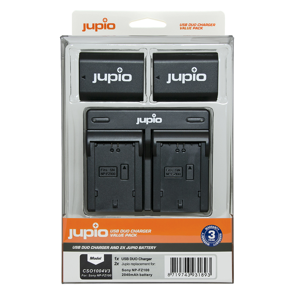 Image de Jupio Value Pack: 2x Battery NP-FZ100 2040mAh + USB Dual Charger