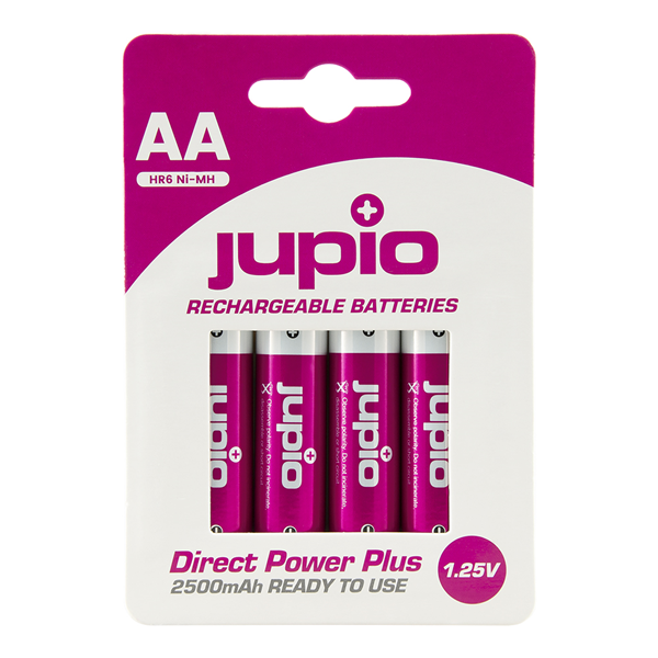 Afbeelding van Jupio Rechargeable Batteries AA 2500 mAh 4 pcs DIRECT POWER PLUS