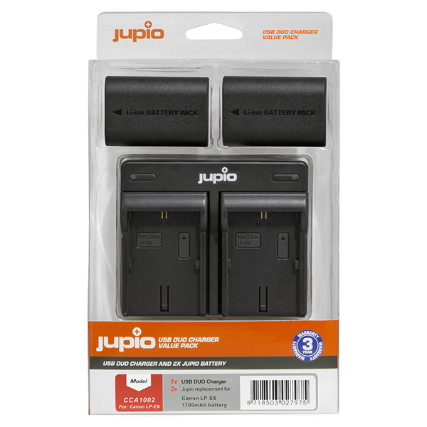 Afbeelding van Jupio Value Pack: 2x Battery LP-E6 1700mAh + USB Dual Charger