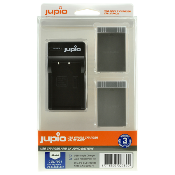 Afbeelding van Jupio Value Pack: 2x Battery PS-BLS5 / PS-BLS50 1210mAh + USB Single Charger