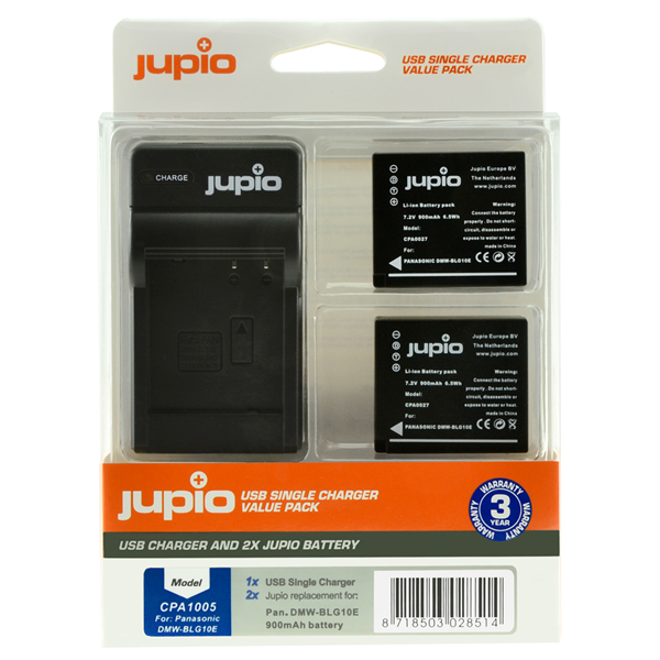 Afbeelding van Jupio Value Pack: 2x Battery DMW-BLG10 + USB Single Charger