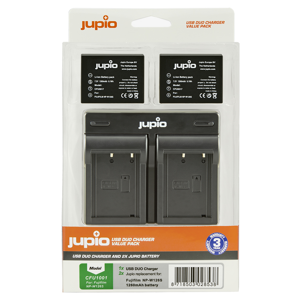 Image de Jupio Value Pack: 2x Battery NP-W126S + USB Dual Charger