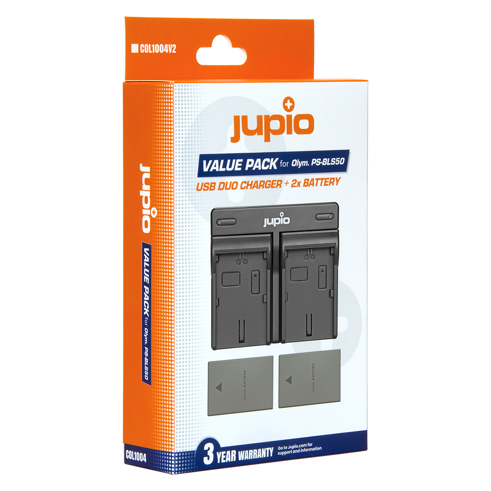 Image de Jupio Value Pack: 2x Battery PS-BLS5 / PS-BLS50 1210mAh + USB Dual Charger